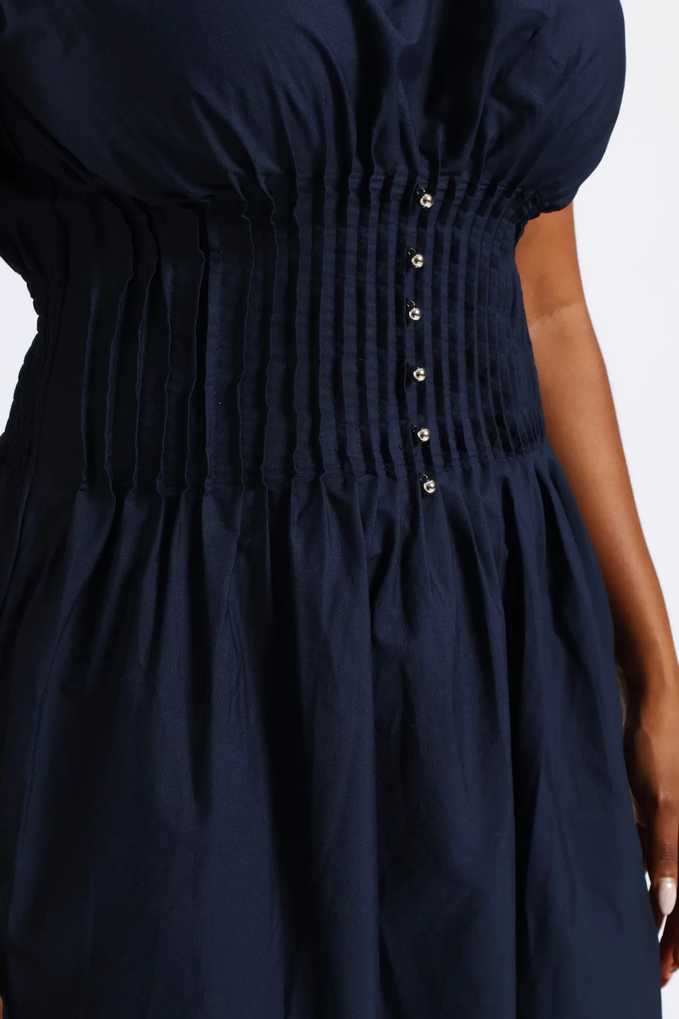 Pintuck Waist Boat Neck Fit & Flare Midaxi Dresses - Navy sold by Edgars product image thumbnail 2