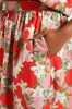 Structured Wide Hem Floral Flared Midi Skirt - Red/Pink sold by Edgars