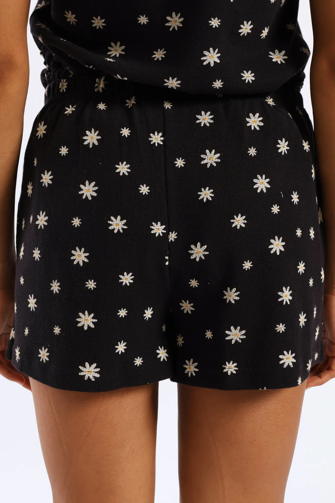 Flowers Waffle Knit Short - Black sold by Edgars product image thumbnail 4