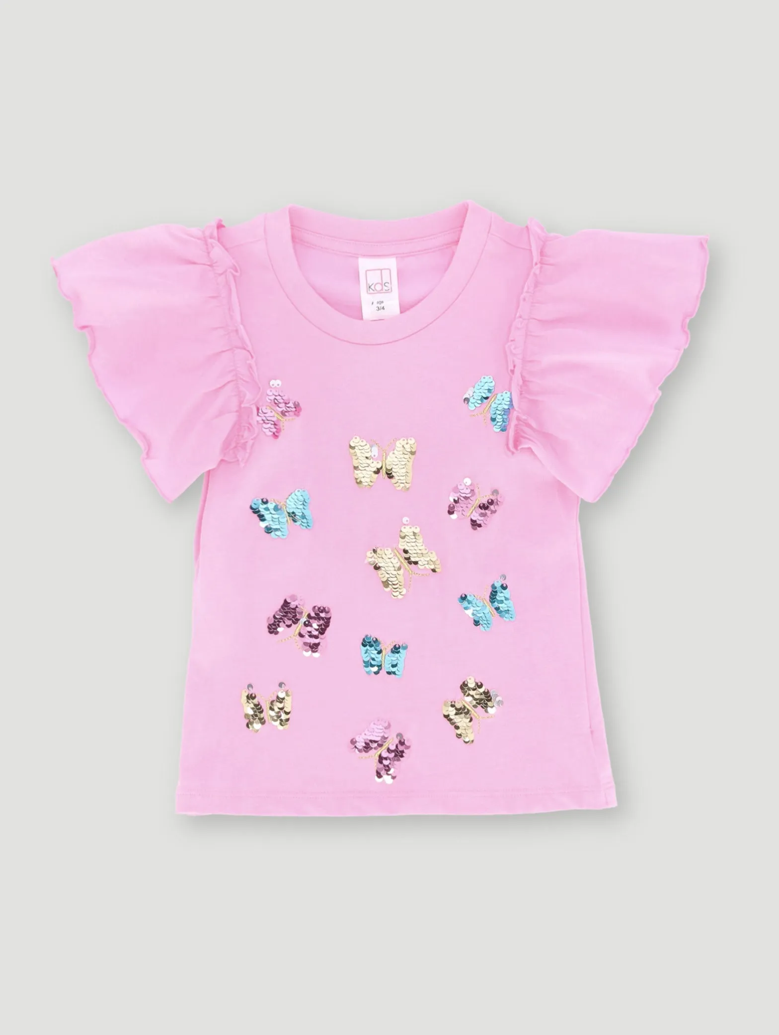 Pre-Girls Flower Embroidery Corduroy Tee - Pink sold by Edgars