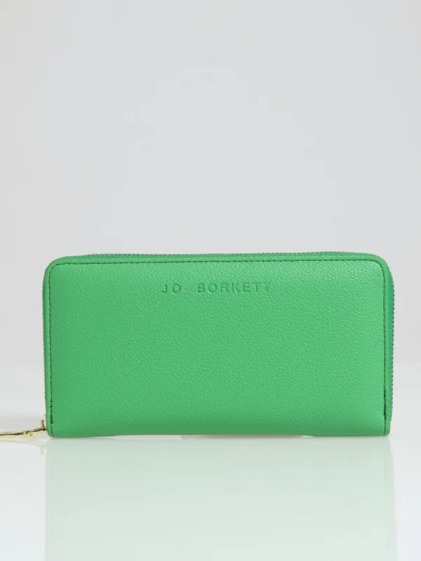Charlotte Text Zip Around Purse - Green sold by Edgars 