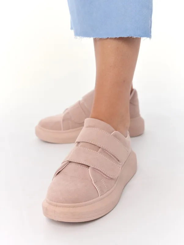 Ladies Amaze Double Velcro Strap Sneaker - Blush sold by Edgars 