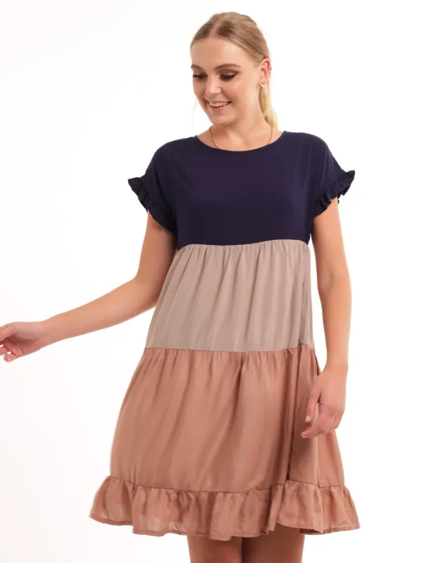 Ladies Colourblock Flare Dress sold by Edgars 