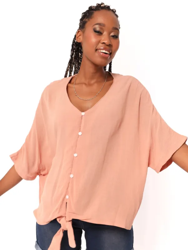 Ladies Batwing Blouse - Nude sold by Edgars 