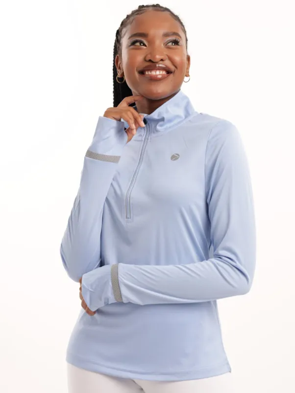 Ladies Long Sleeve Tech Tee - Blue sold by Edgars 