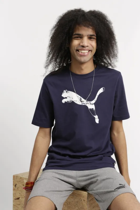 Men's Faded Cat Logo Tee - Peacoat sold by Edgars 