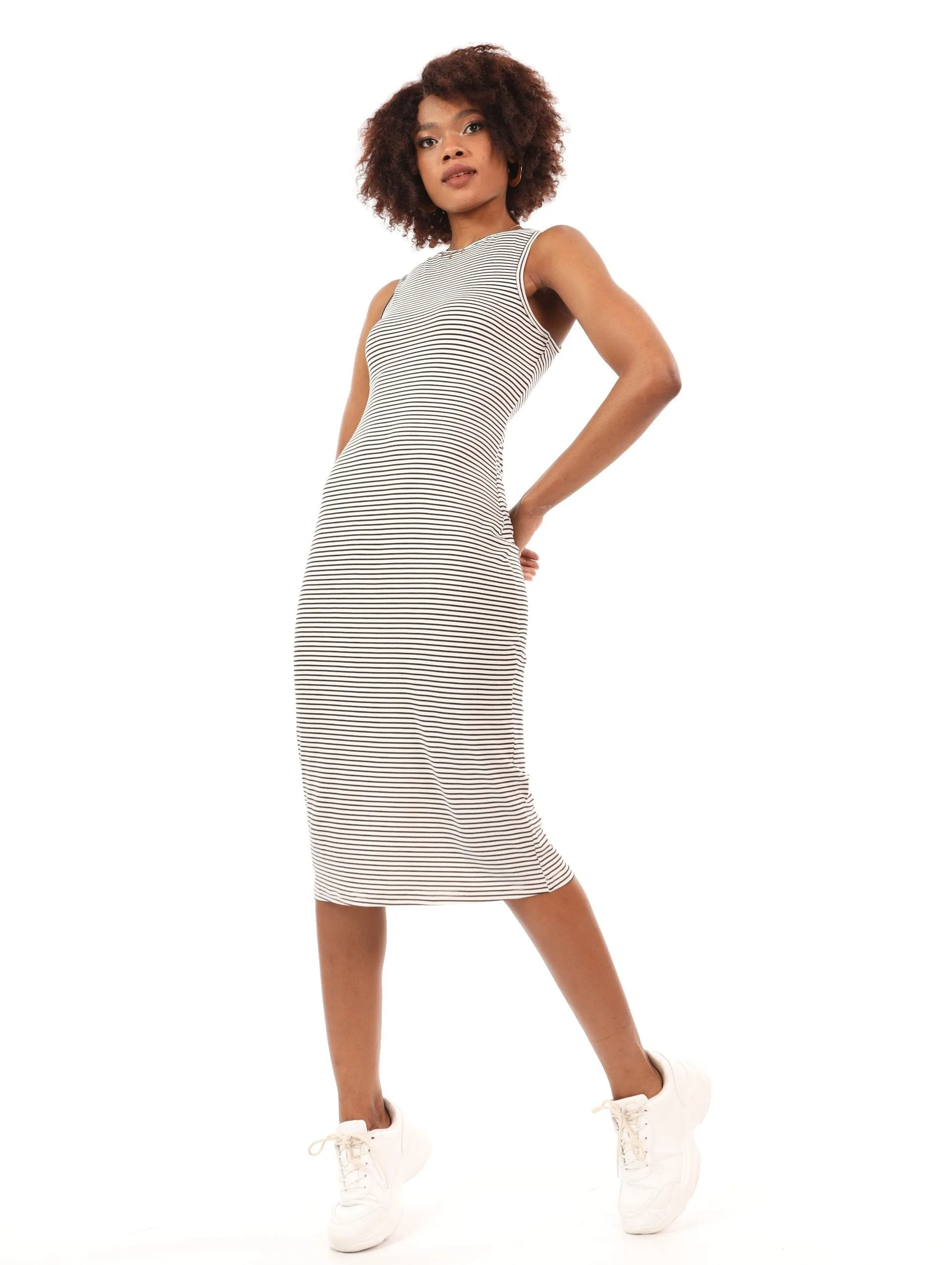Ladies Stripe Tube Dress - White/Black sold by Edgars