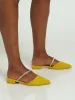 Diamante Strap Pointy Push In Mule - Chartreuse sold by Edgars 
