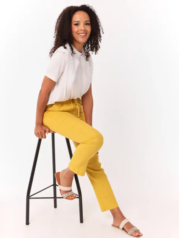 Ladies Linen Pant - Yellow sold by Edgars 