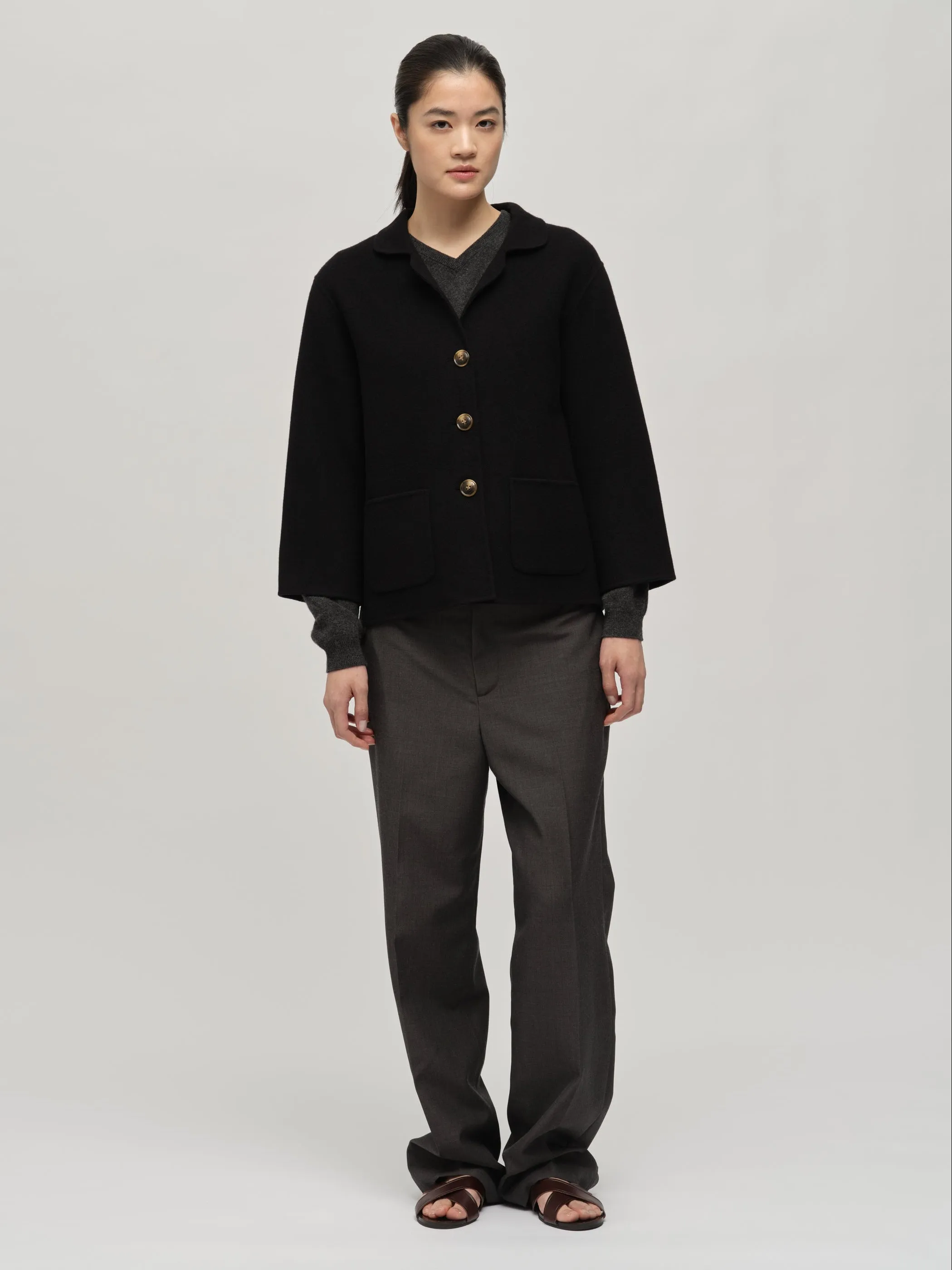 Women's Overshirt Jacket - Black sold by People’s Republic of Cashmere