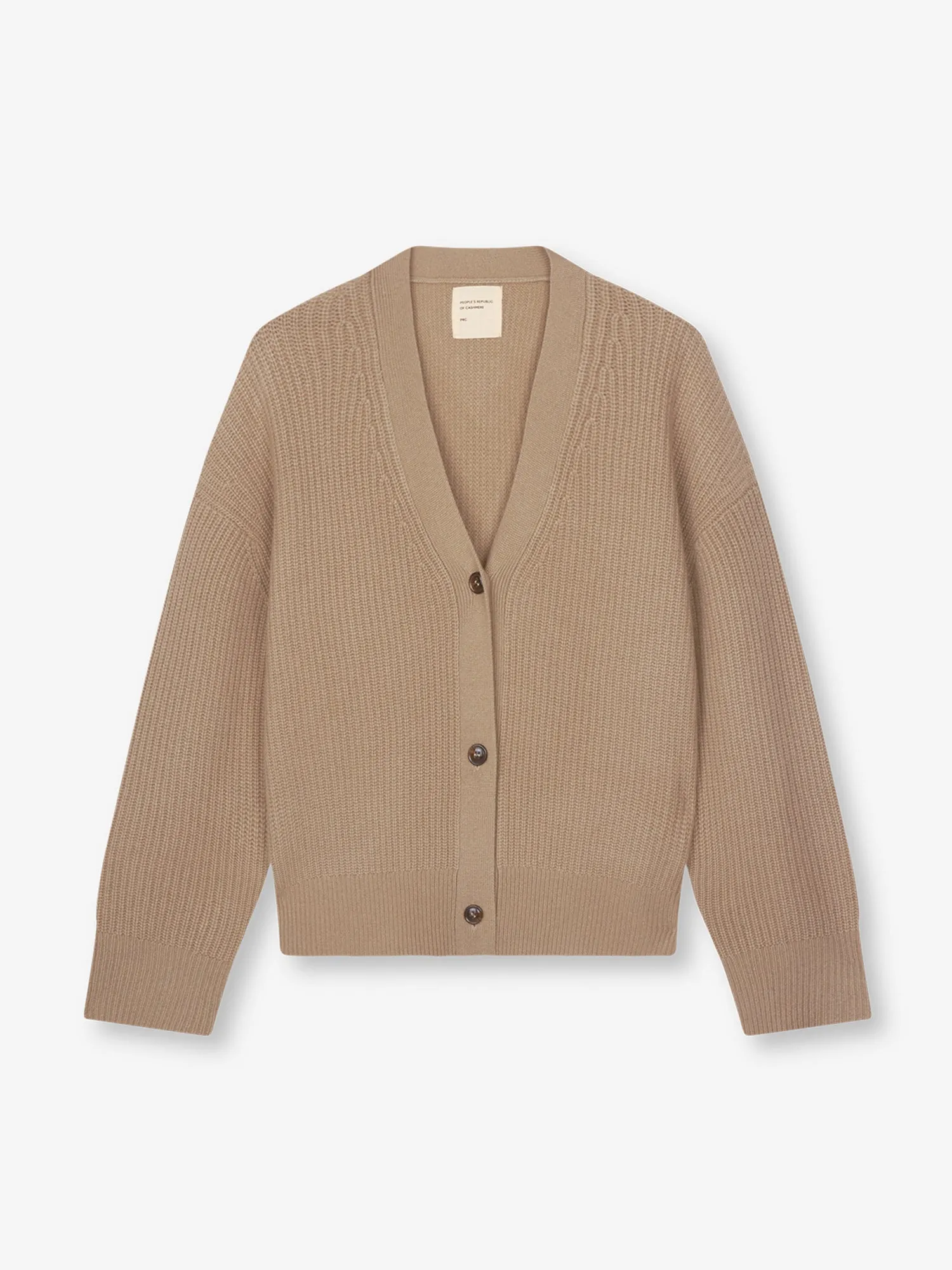 Premium Ribbed Cardigan - Taupe sold by People’s Republic of Cashmere product image thumbnail 3