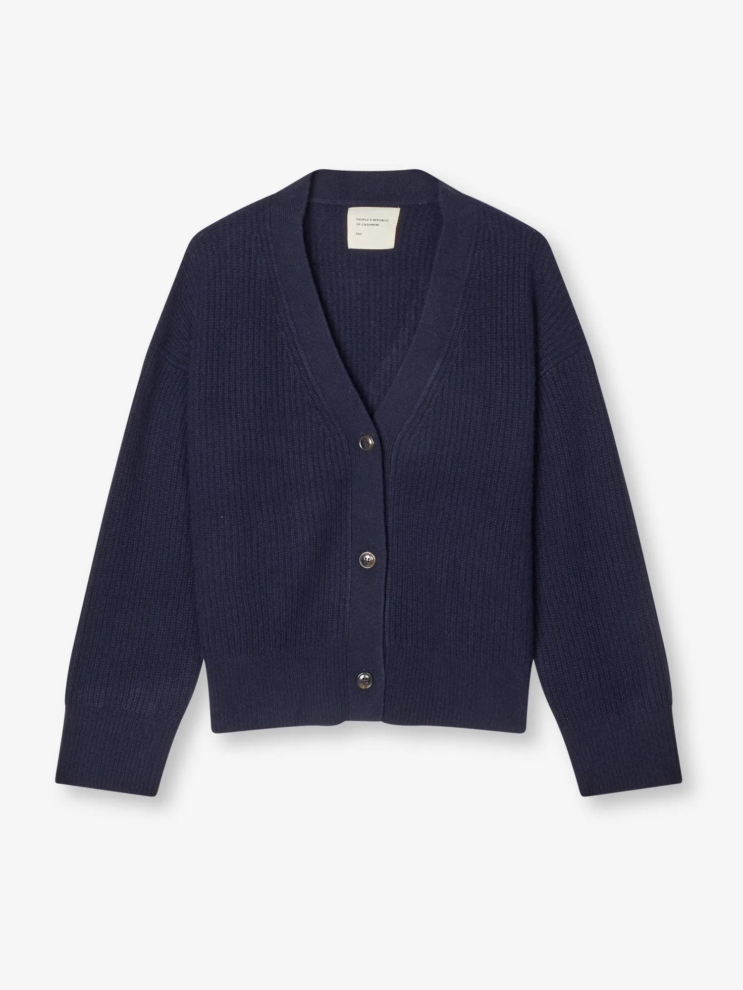 Premium Ribbed Cardigan - Navy Blue sold by People’s Republic of Cashmere product image thumbnail 3