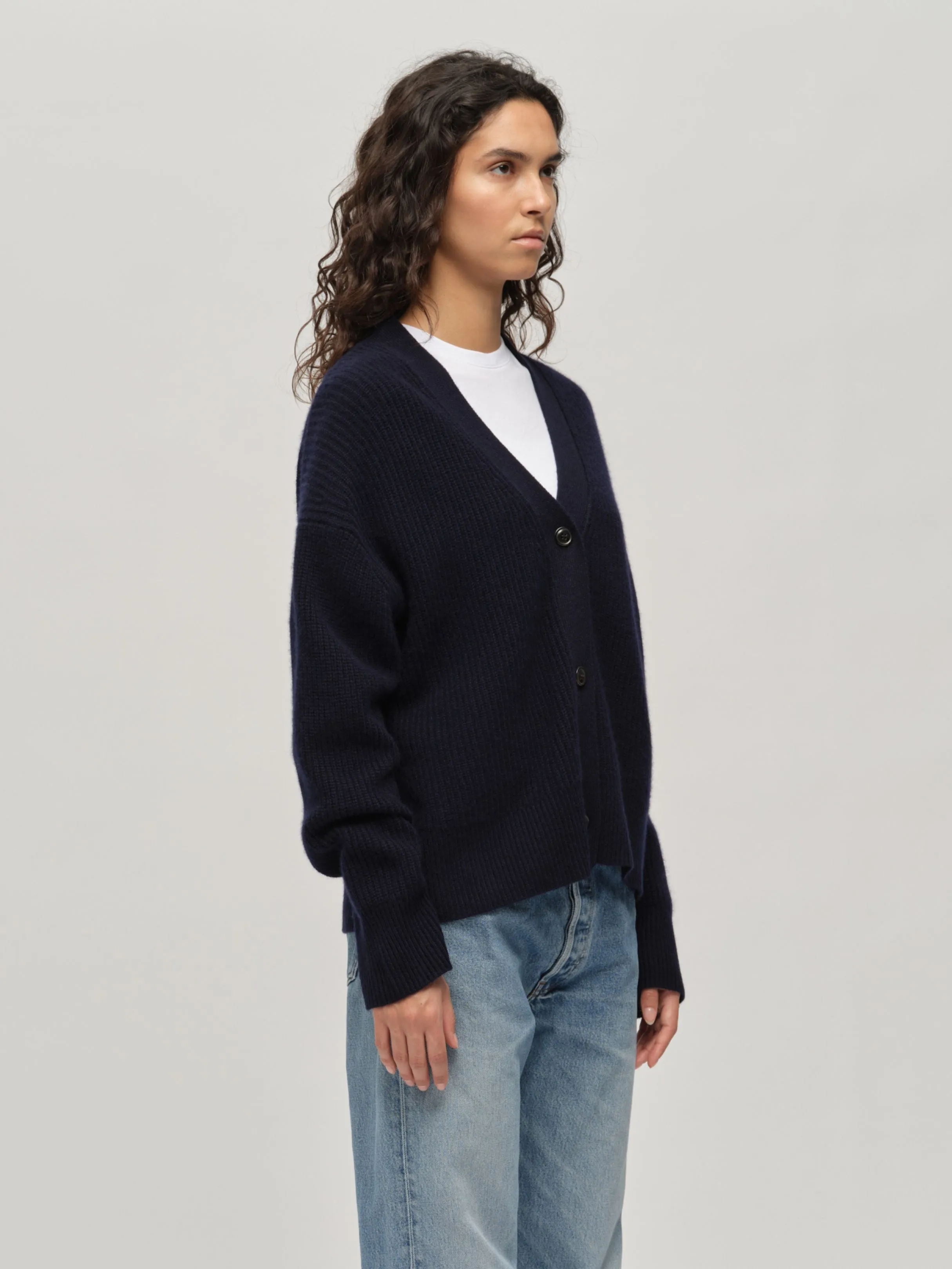 Premium Ribbed Cardigan - Navy Blue sold by People’s Republic of Cashmere product image thumbnail 2