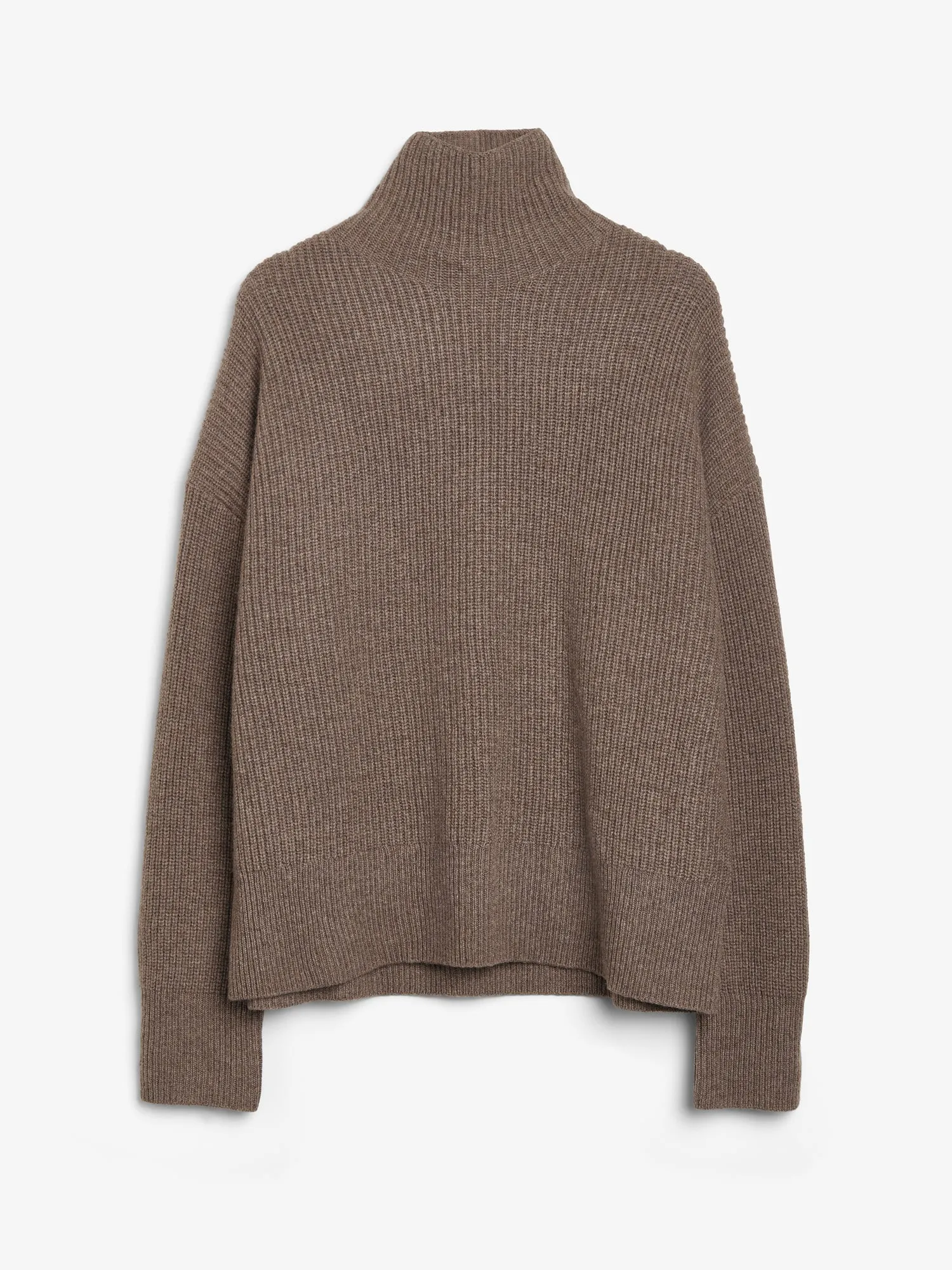 Premium Ribbed Turtleneck - Truffle sold by People’s Republic of Cashmere product image thumbnail 3