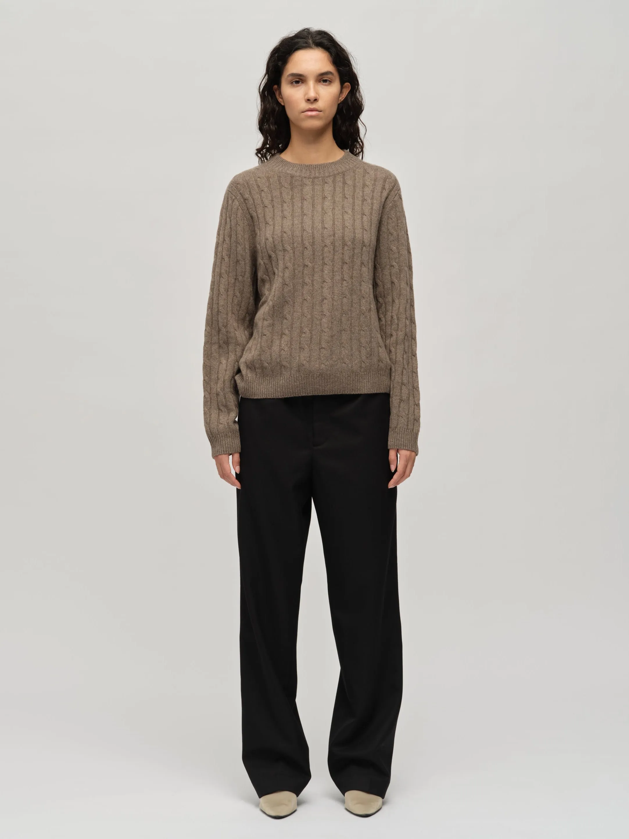 Premium Classic Cableknit - Truffle sold by People’s Republic of Cashmere product image thumbnail 2