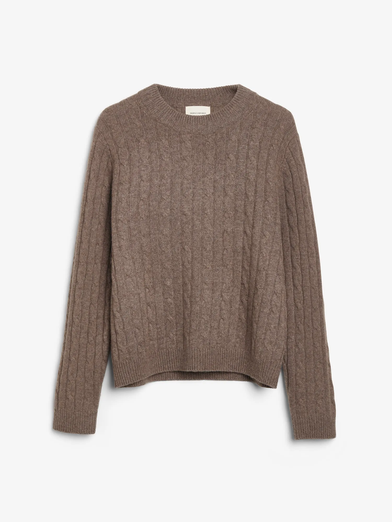 Premium Classic Cableknit - Truffle sold by People’s Republic of Cashmere product image thumbnail 3