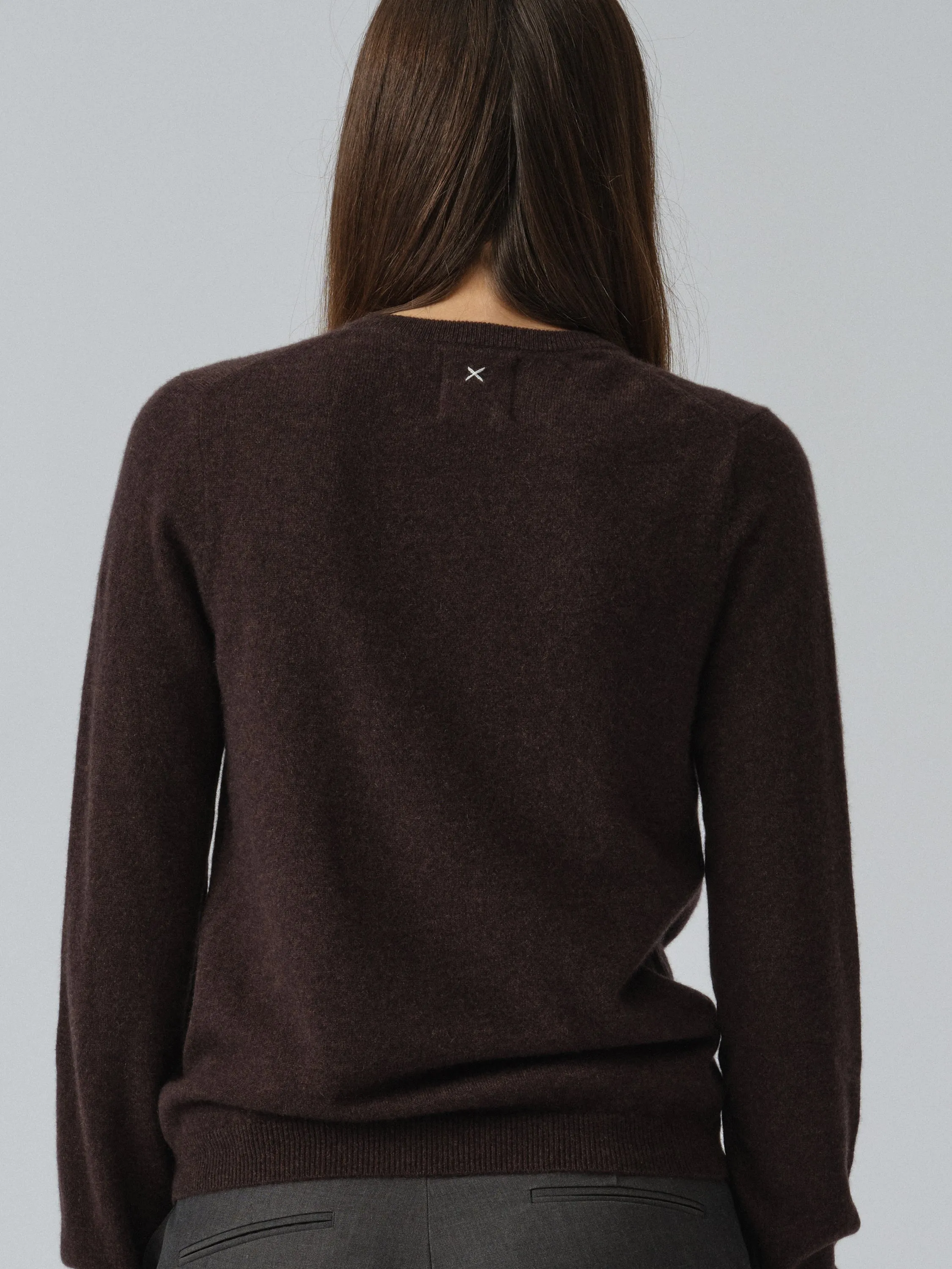 Women's Fitted Roundneck - Black Truffle sold by People’s Republic of Cashmere product image thumbnail 4