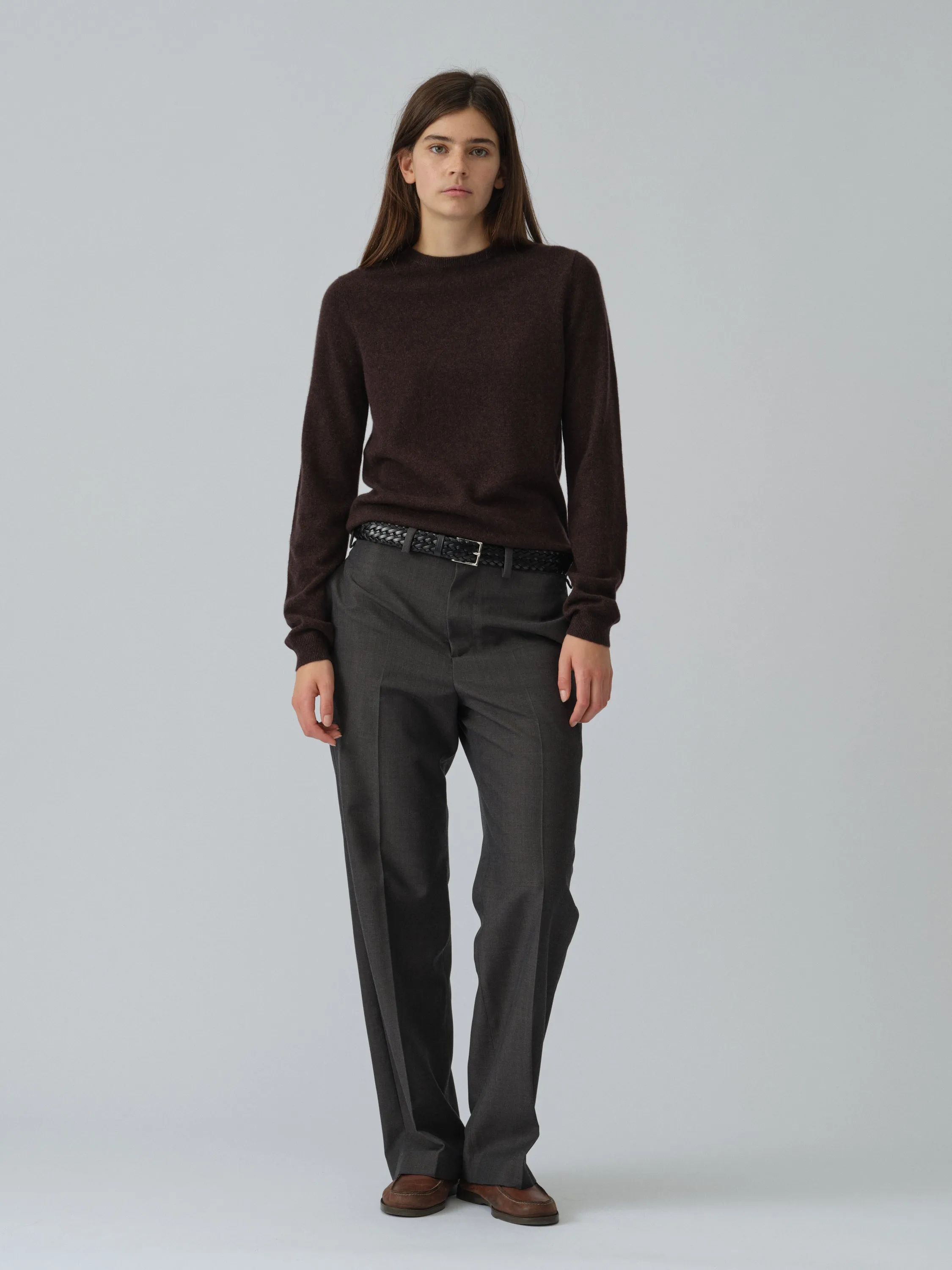 Women's Fitted Roundneck - Black Truffle sold by People’s Republic of Cashmere product image thumbnail 2