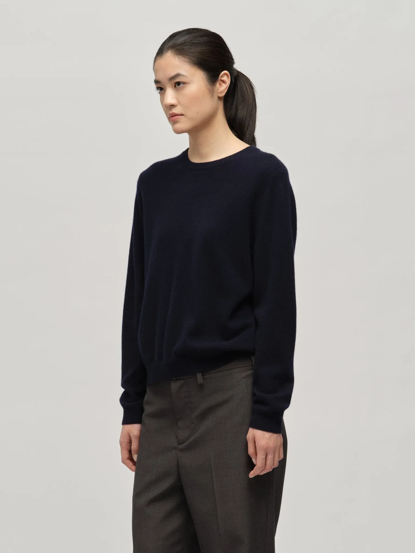 Women's Classic Roundneck - Navy Blue sold by People’s Republic of Cashmere product image thumbnail 2