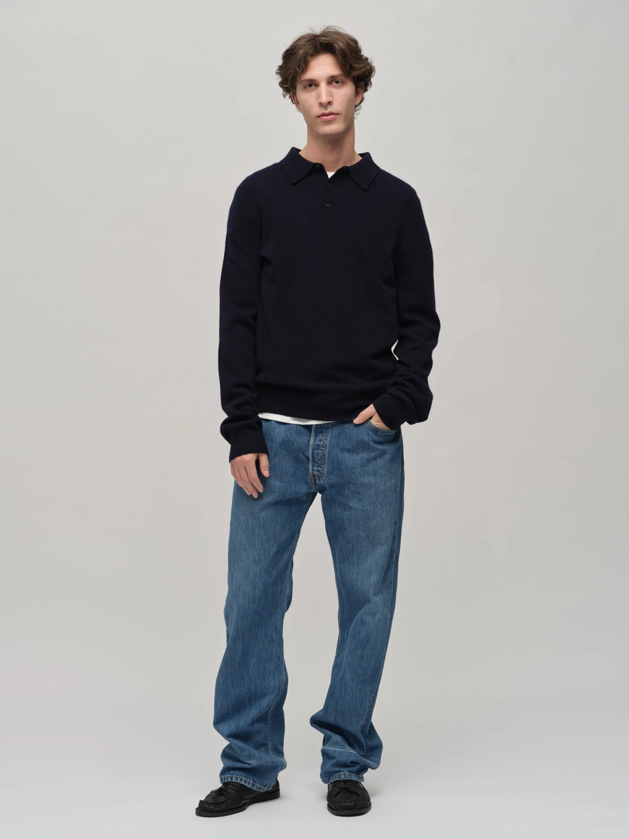 Original Polo - Navy Blue sold by People’s Republic of Cashmere