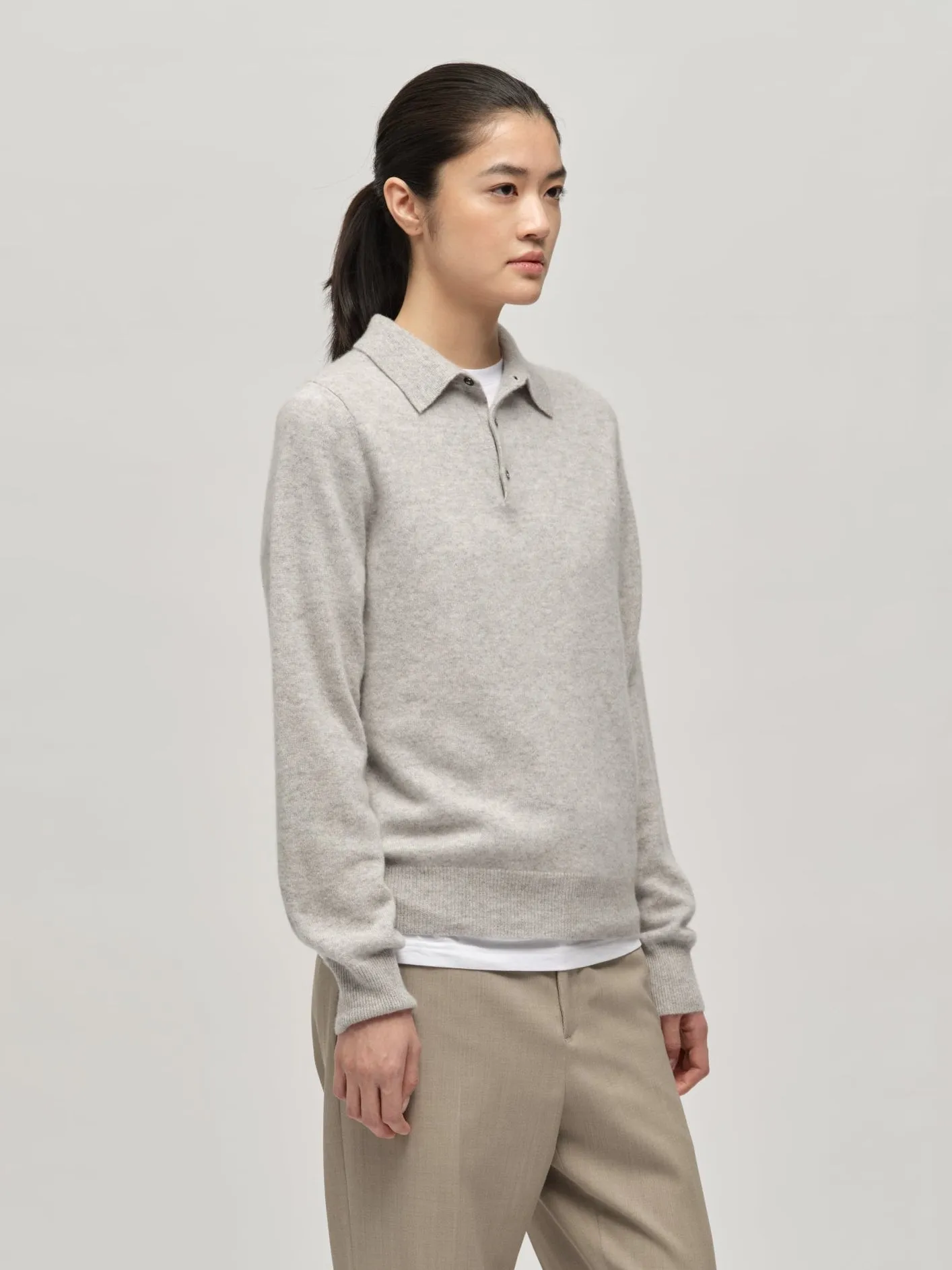 Original Polo - Ash Grey sold by People’s Republic of Cashmere product image thumbnail 2