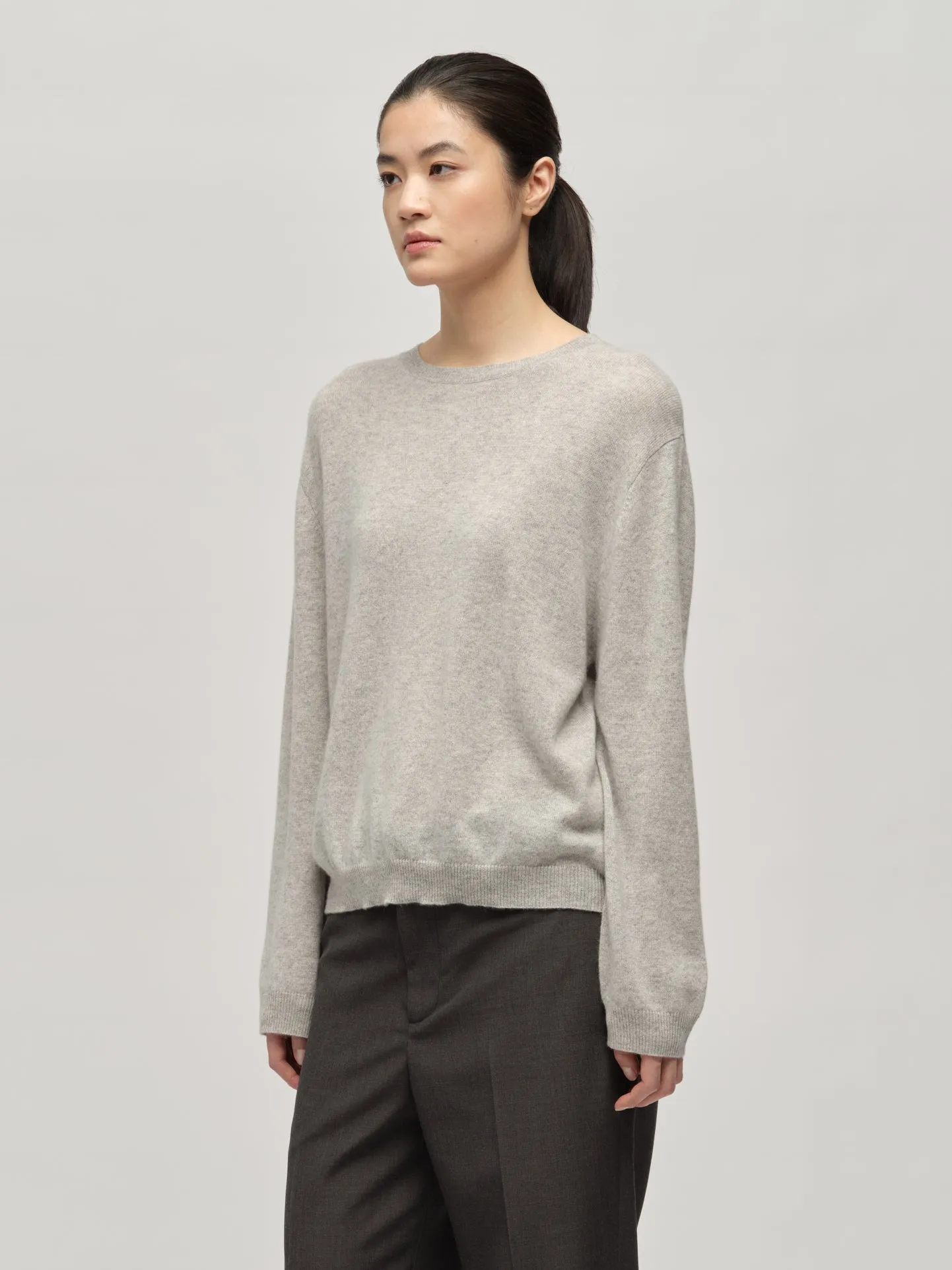 Women's Oversized Roundneck - Ash Grey sold by People’s Republic of Cashmere product image thumbnail 2