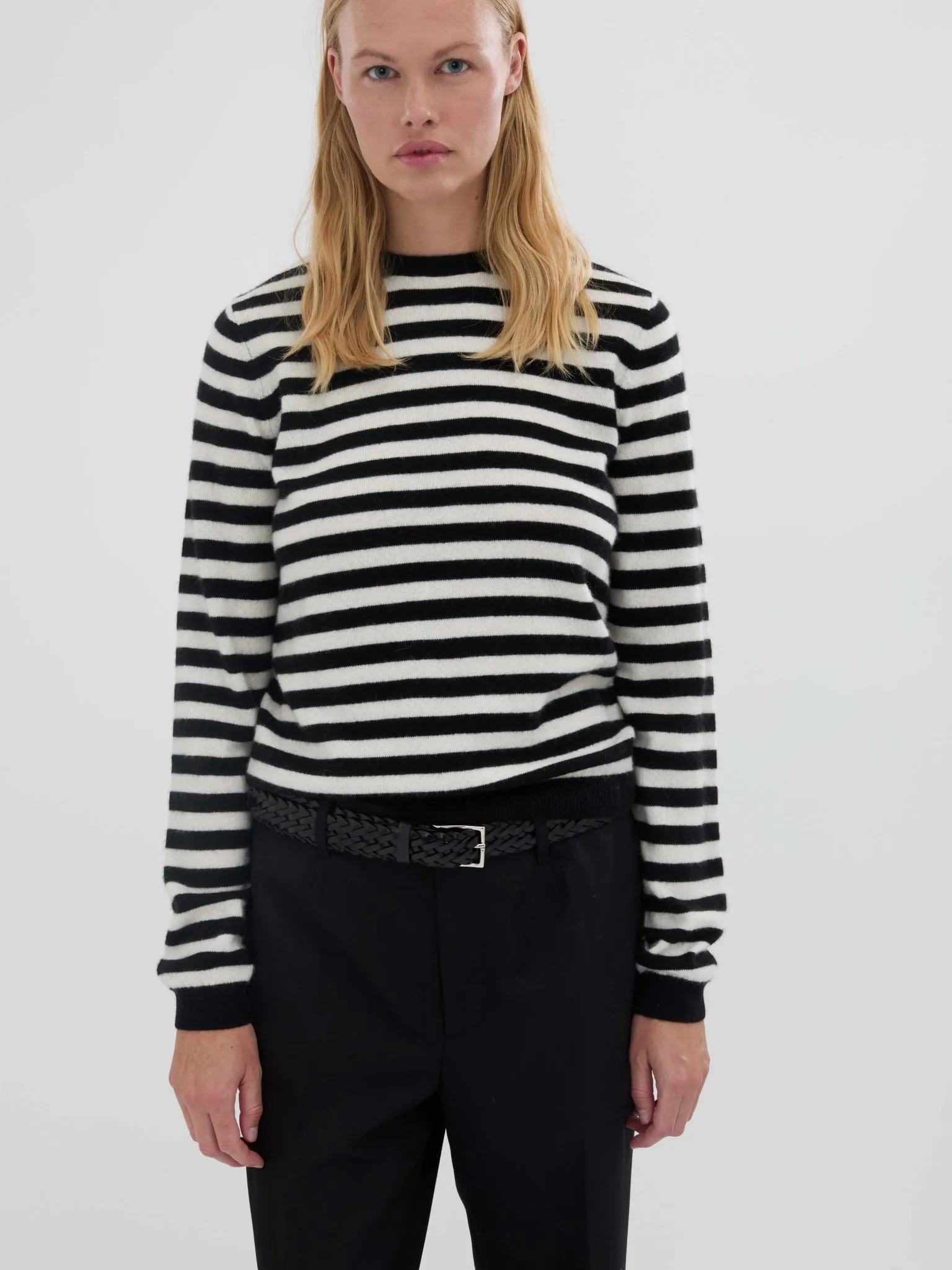 Women's Fitted Roundneck - Black Cloud sold by People’s Republic of Cashmere product image thumbnail 3