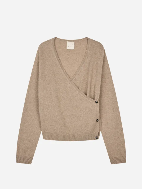 Women's French Cardigan - Toast made by People’s Republic of Cashmere
