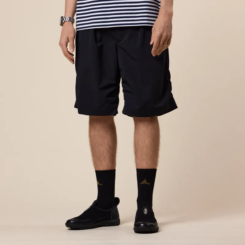 Nanamica - ALPHADRY Double Pleat Shorts - Black made by Nanamica
