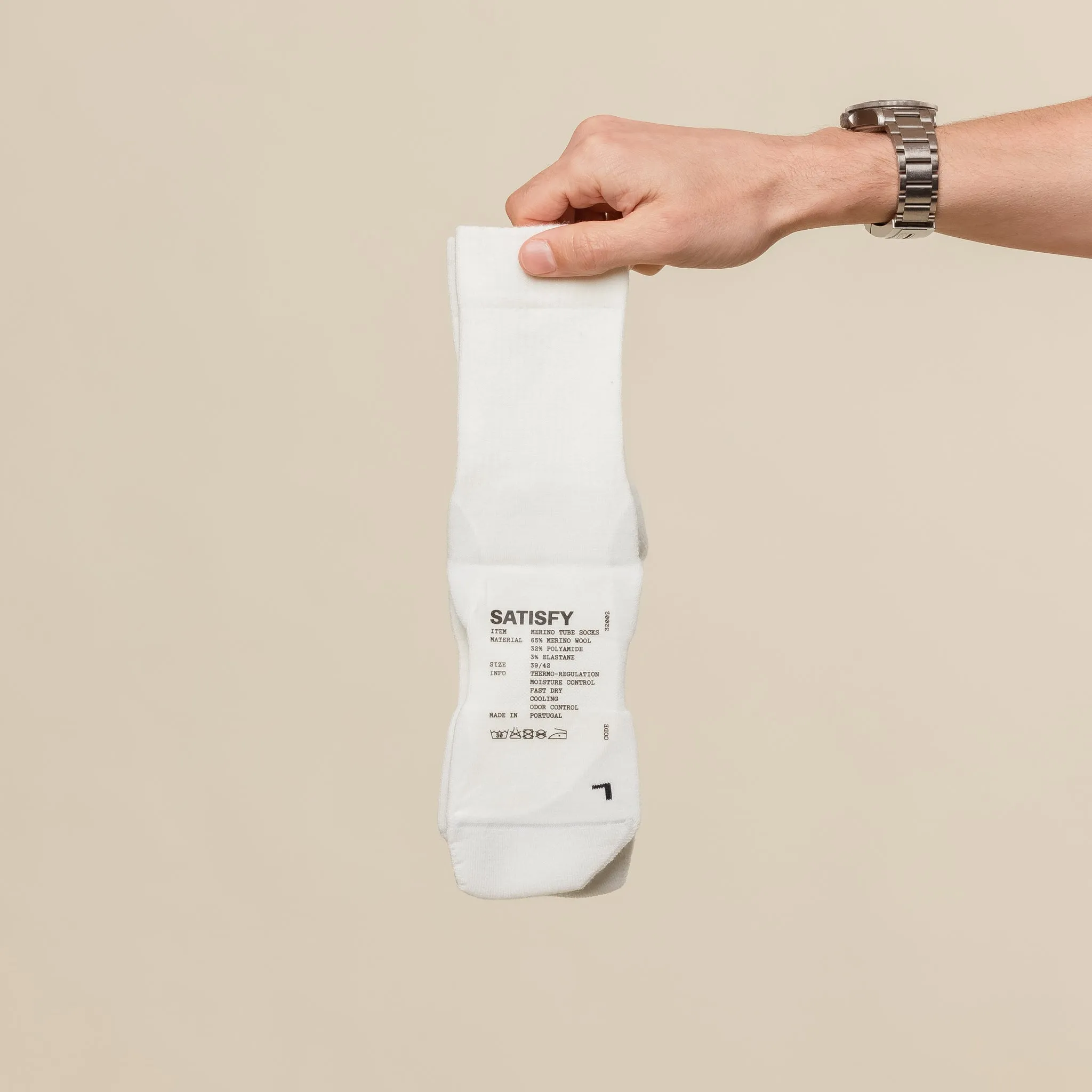 Satisfy Running - Merino Nylon Tube Socks - Off White sold by This Thing Of Ours