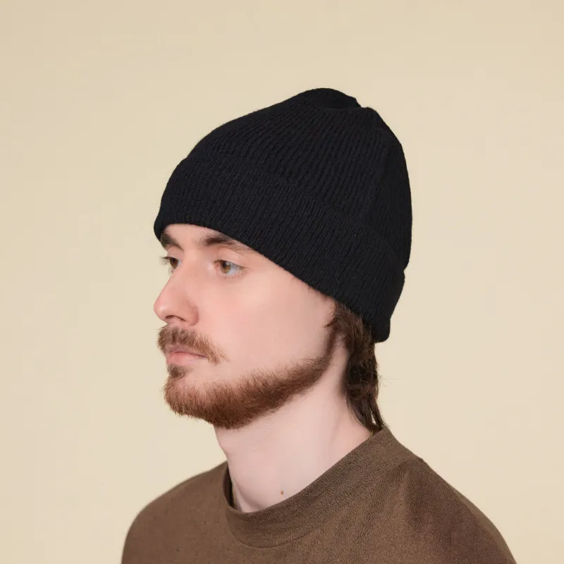 Still by Hand - Knitted Wool Cap - Black made by STILL BY HAND