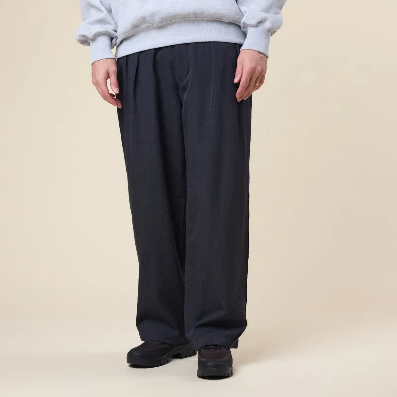Nanamica - Wool Gabardine Pleat Pants - Charcoal made by Nanamica