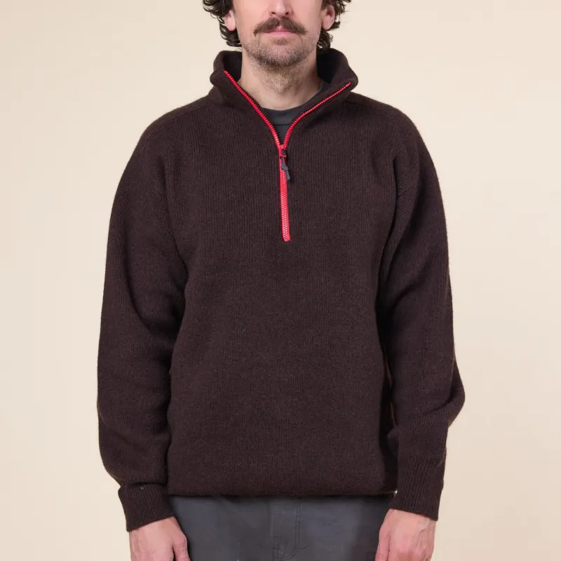 GR10K - Felted High Neck Sweater - Dark Brown made by GR10K