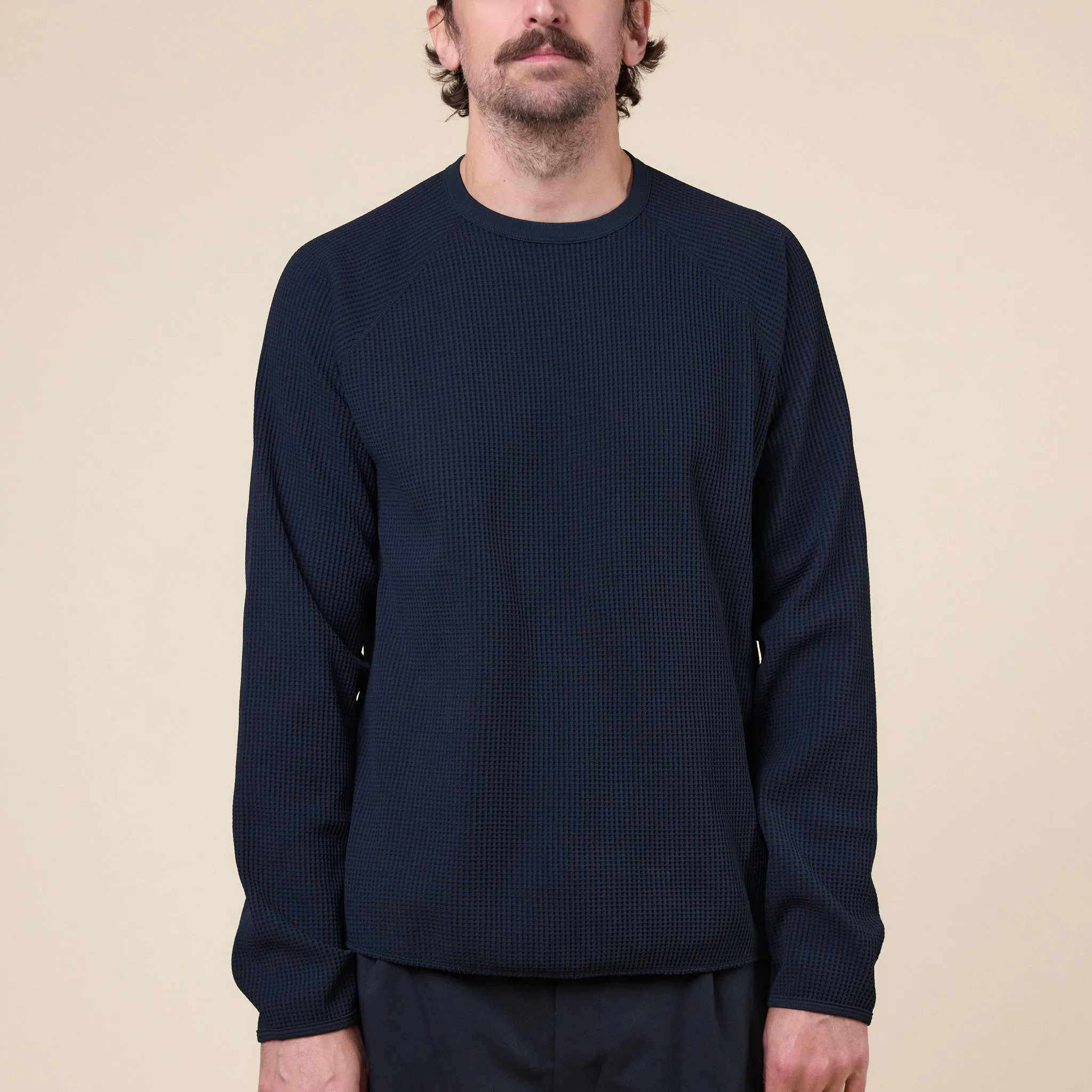 Goldwin - Waffle Long Sleeve T-Shirt - Black sold by This Thing Of Ours