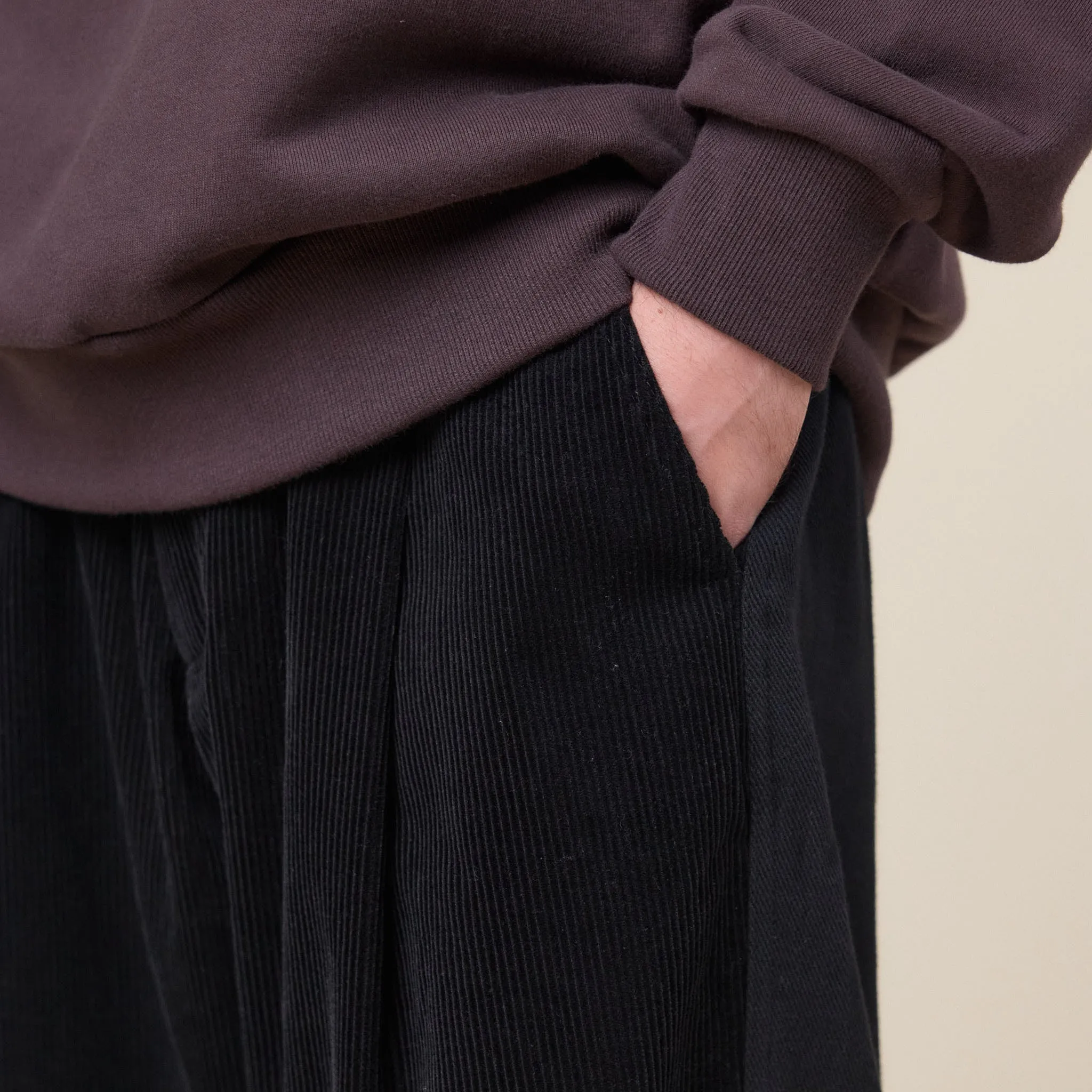 Merely Made - Premium Dual Fabric Contrast Wide Pants - Royal Black sold by This Thing Of Ours product image thumbnail 3