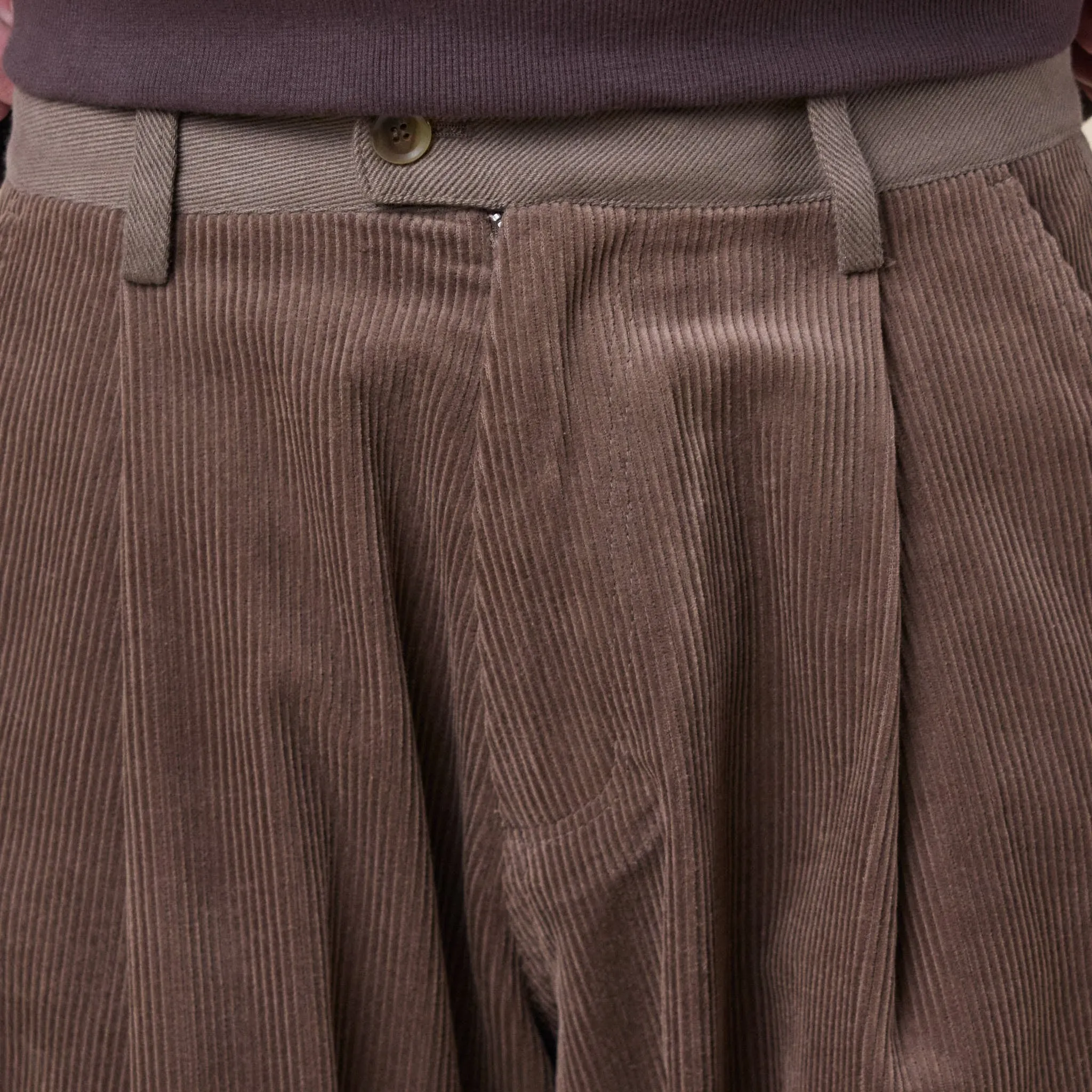 Merely Made - Premium Dual Fabric Contrast Wide Pants - Cocoa Brown sold by This Thing Of Ours product image thumbnail 5
