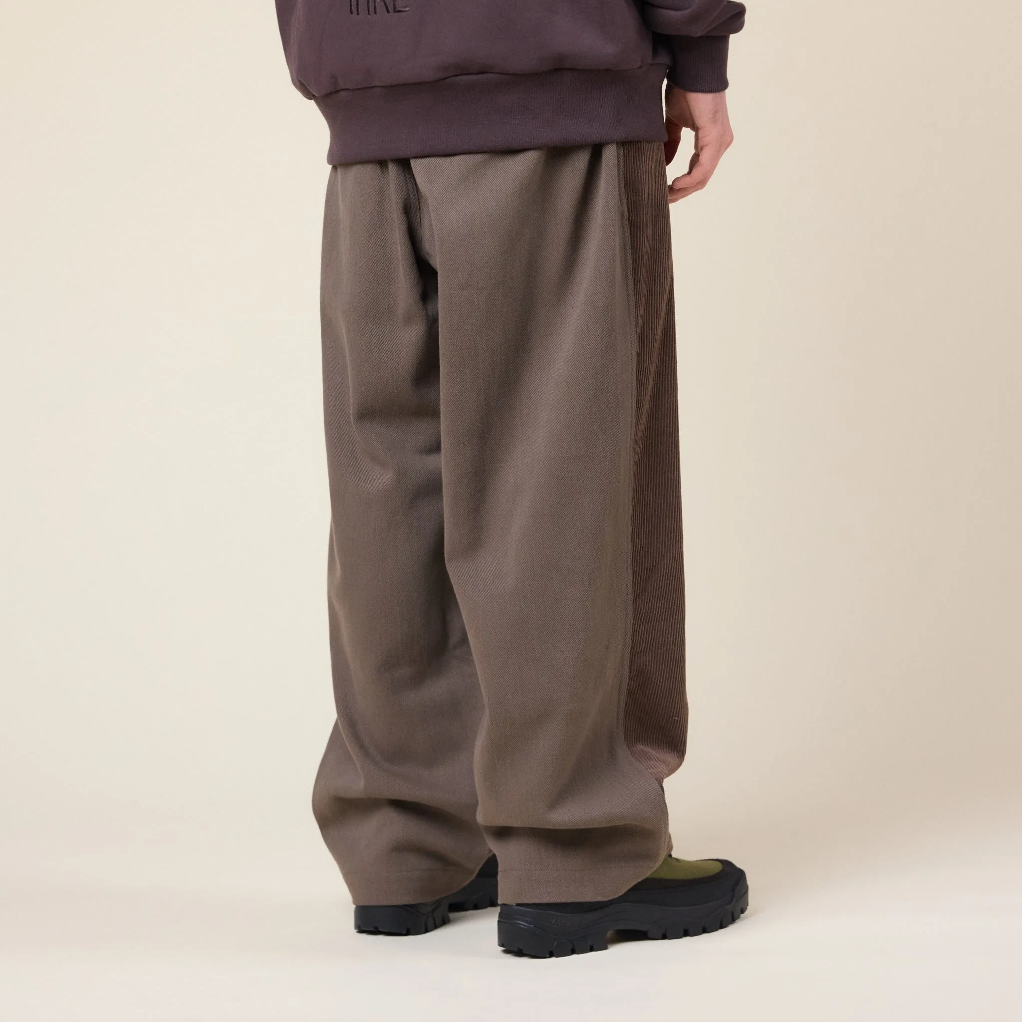 Merely Made - Premium Dual Fabric Contrast Wide Pants - Cocoa Brown sold by This Thing Of Ours product image thumbnail 2