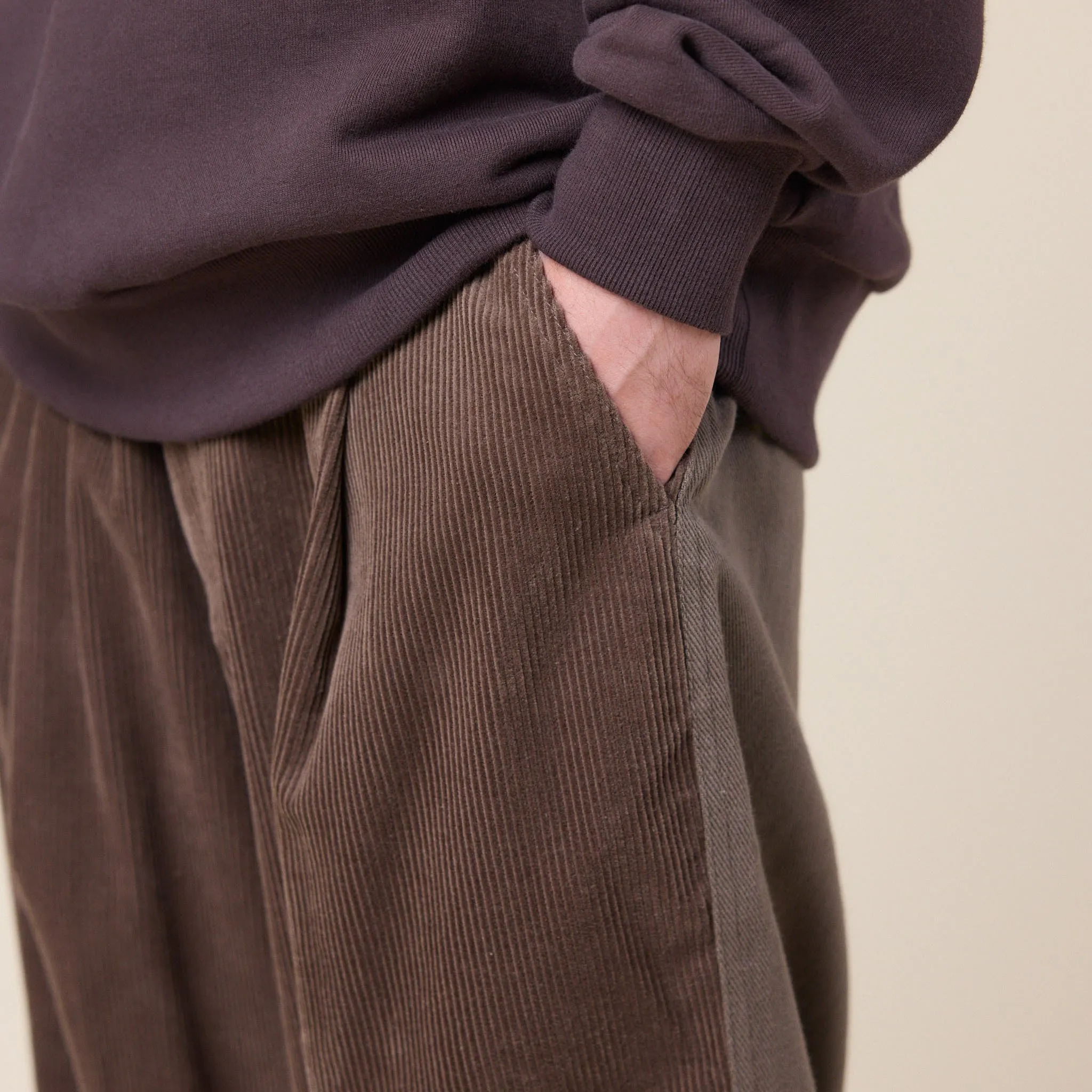 Merely Made - Premium Dual Fabric Contrast Wide Pants - Cocoa Brown sold by This Thing Of Ours product image thumbnail 3