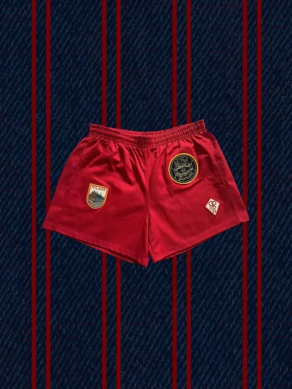 Vintage patch volleyball shorts (red) made by Human by Nature