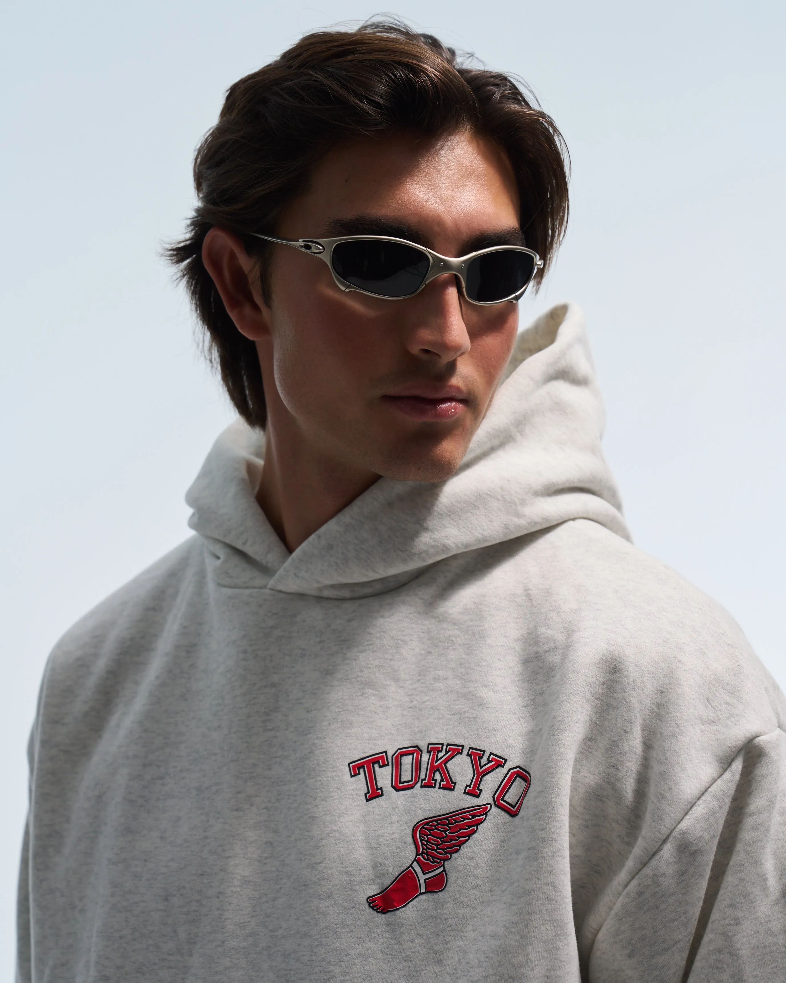Winged foot hoodie (Grey) sold by Human by Nature product image thumbnail 3