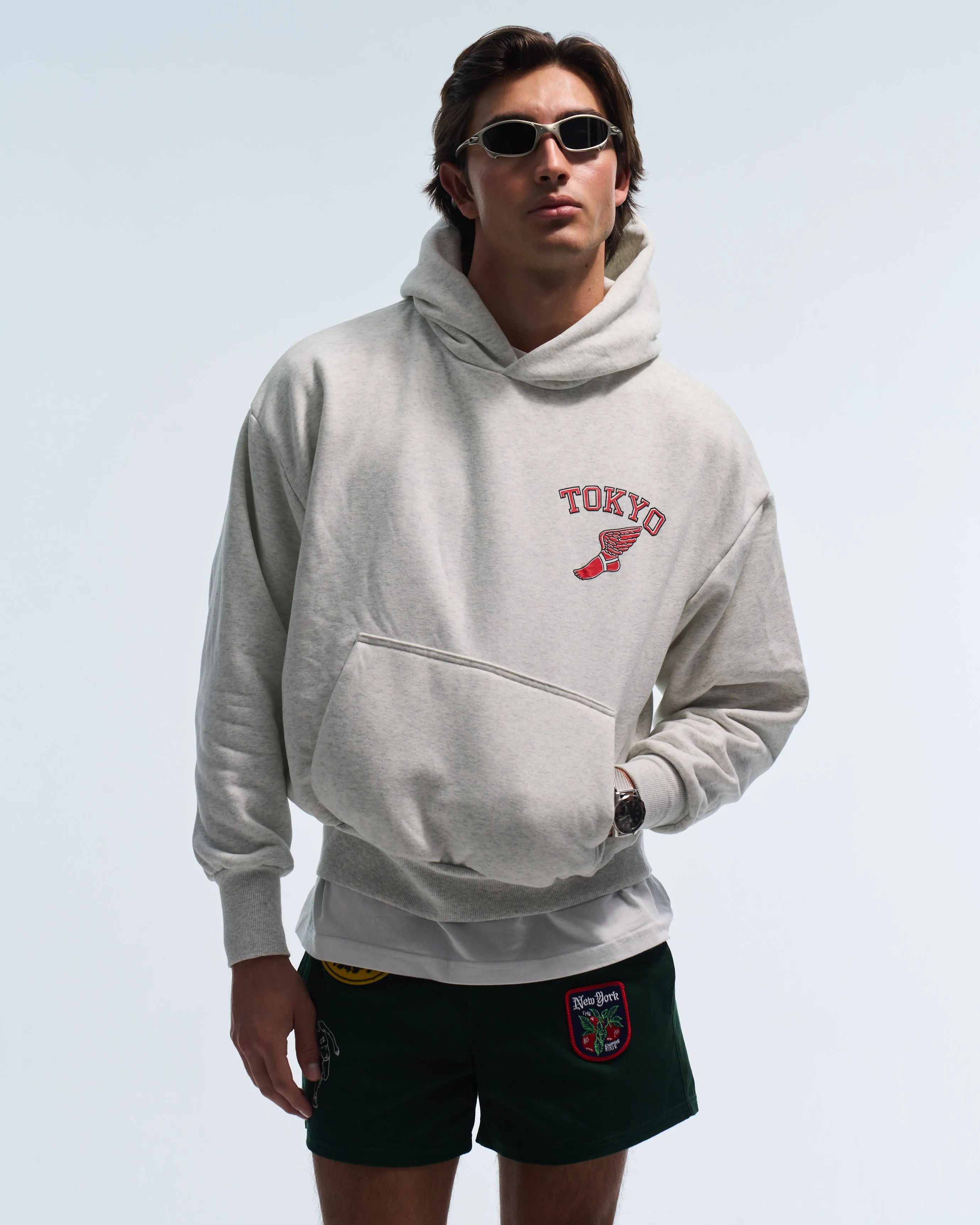 Winged foot hoodie (Grey) sold by Human by Nature product image thumbnail 5