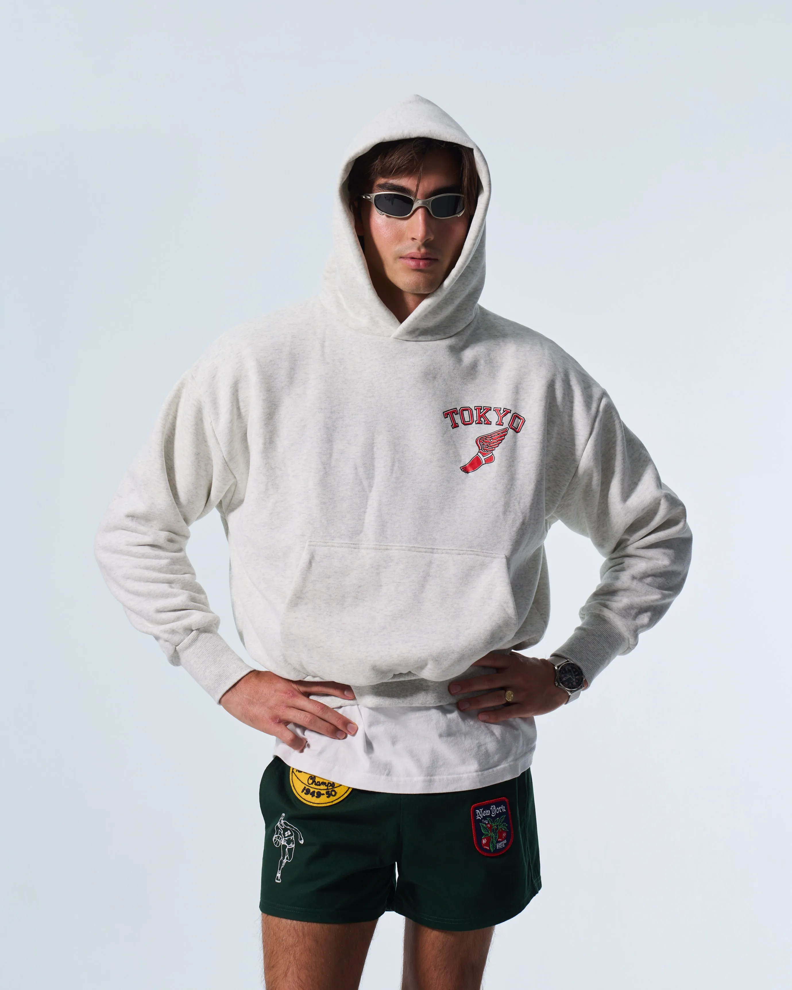 Winged foot hoodie (Grey) sold by Human by Nature product image thumbnail 4