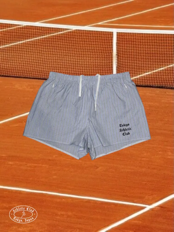 Fuji stripe cotton running shorts made by Human by Nature