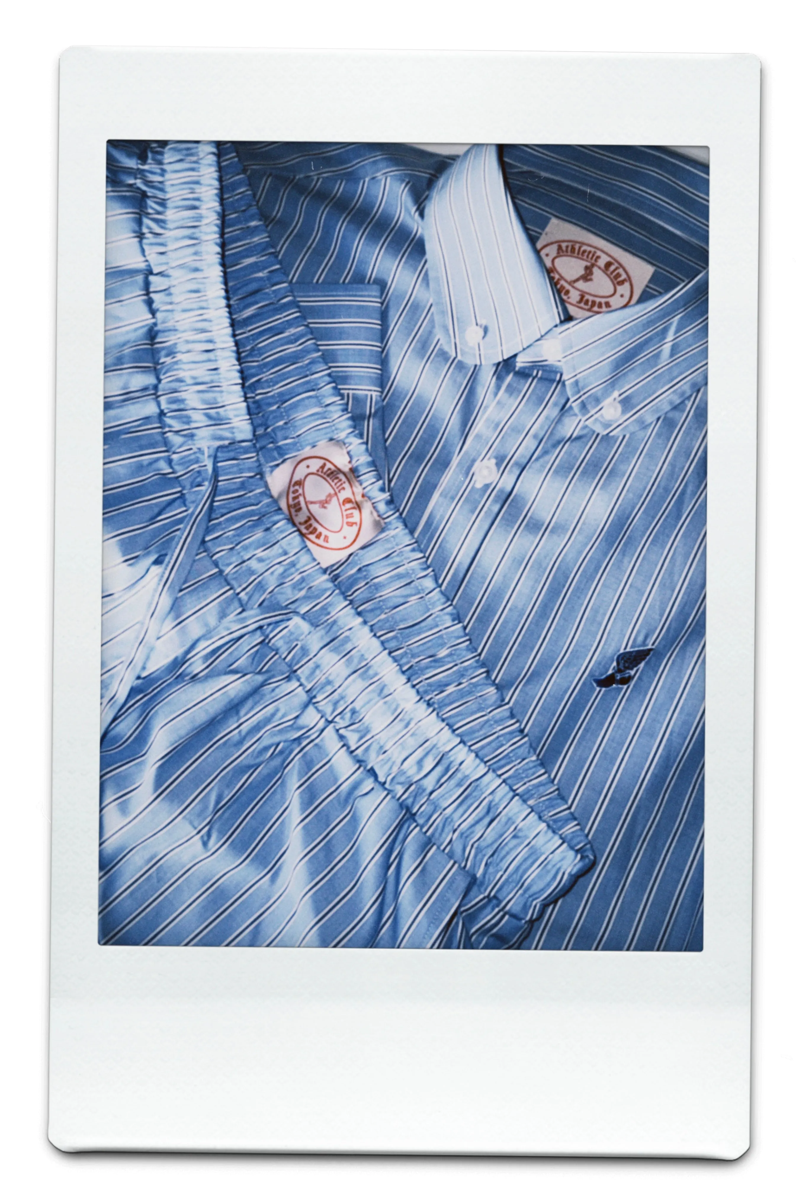 Blue stripe poplin shorts sold by Human by Nature product image thumbnail 2