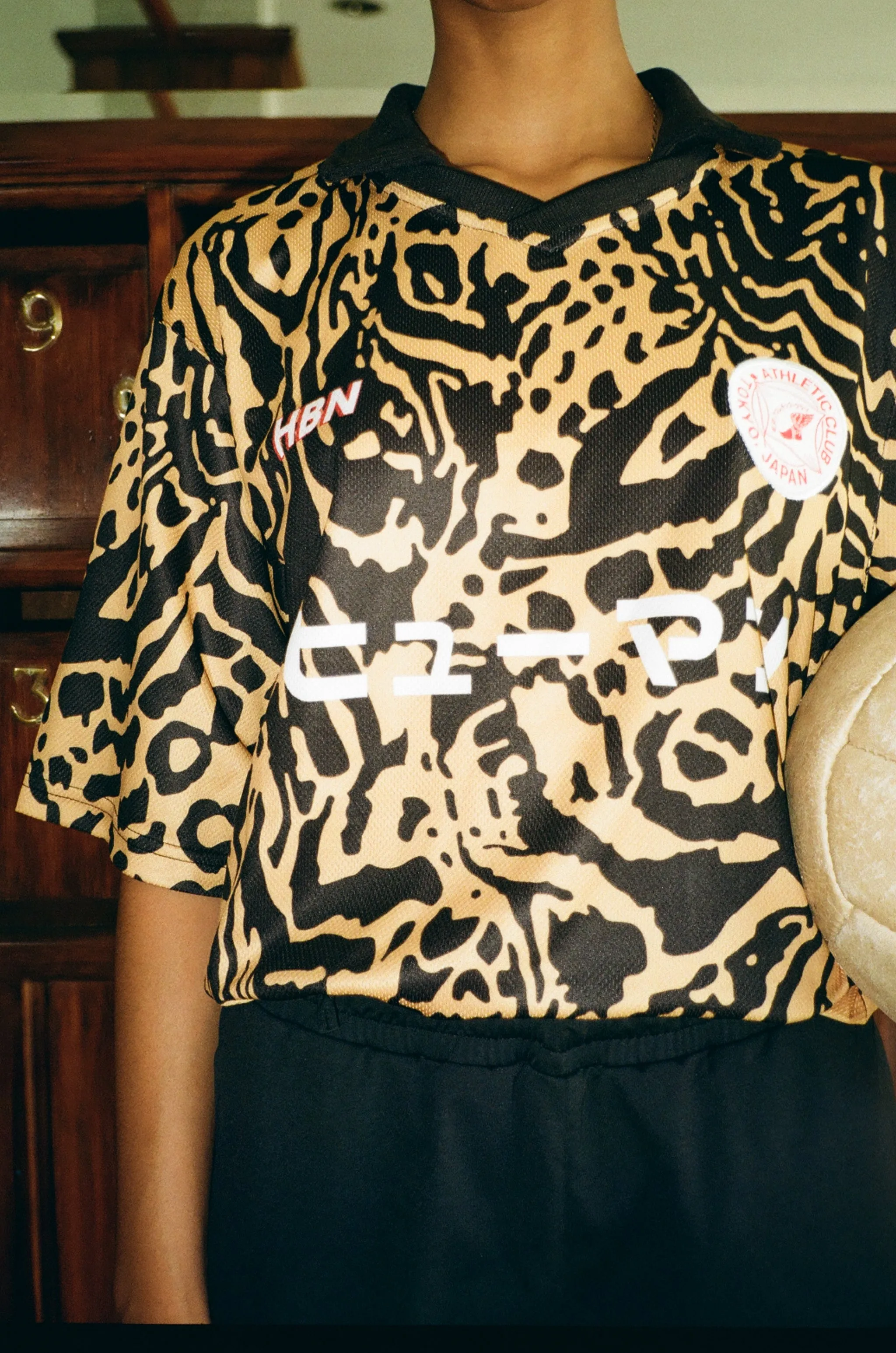 '99 leopard print away jersey sold by Human by Nature product image thumbnail 4