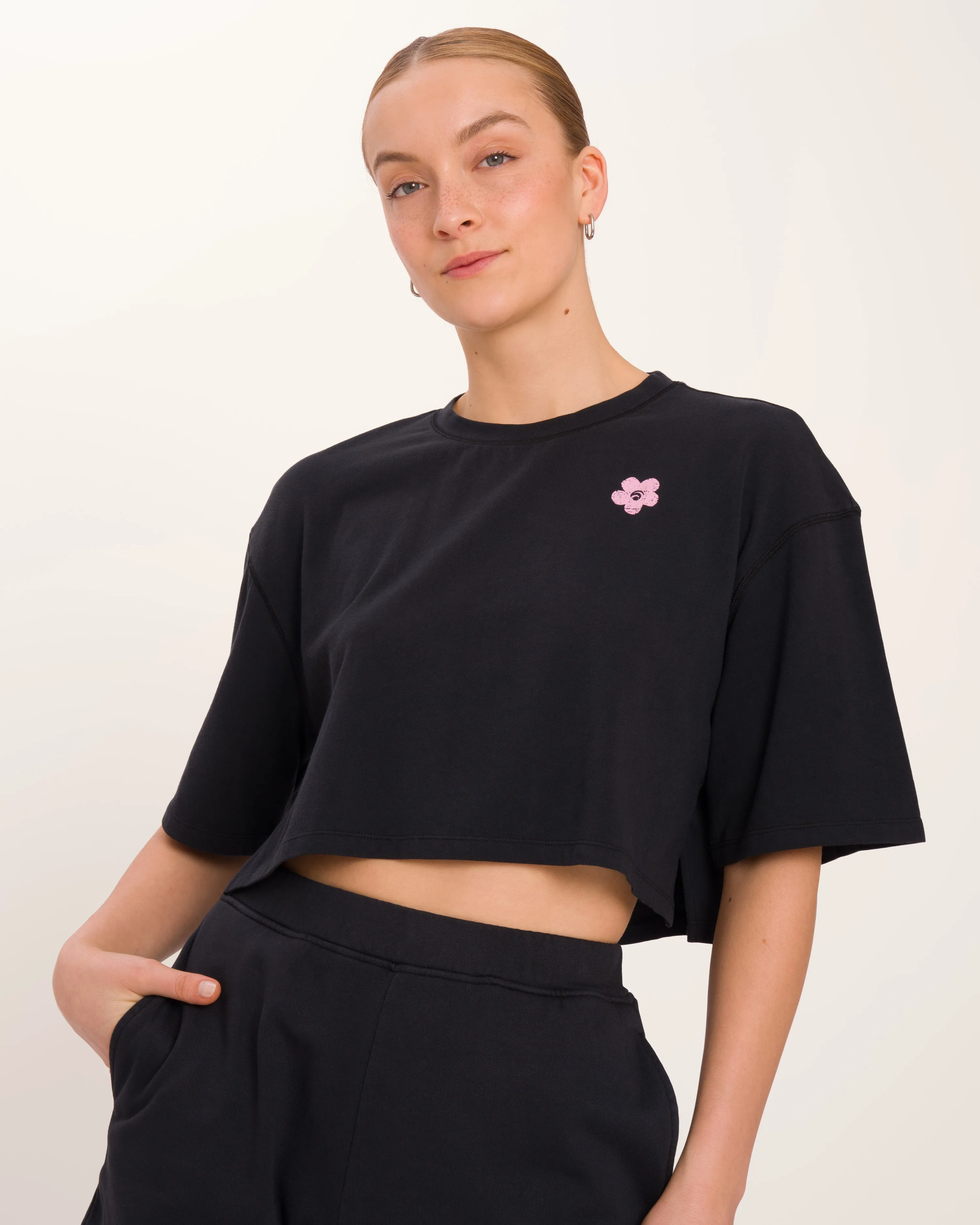 Lola Cropped Sweat Set - Black sold by Oceansapart product image thumbnail 3