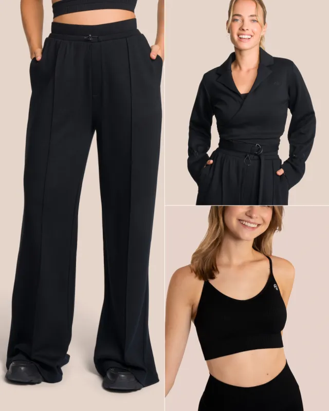 Elodie Wide Leg Set Deluxe - Black sold by Oceansapart