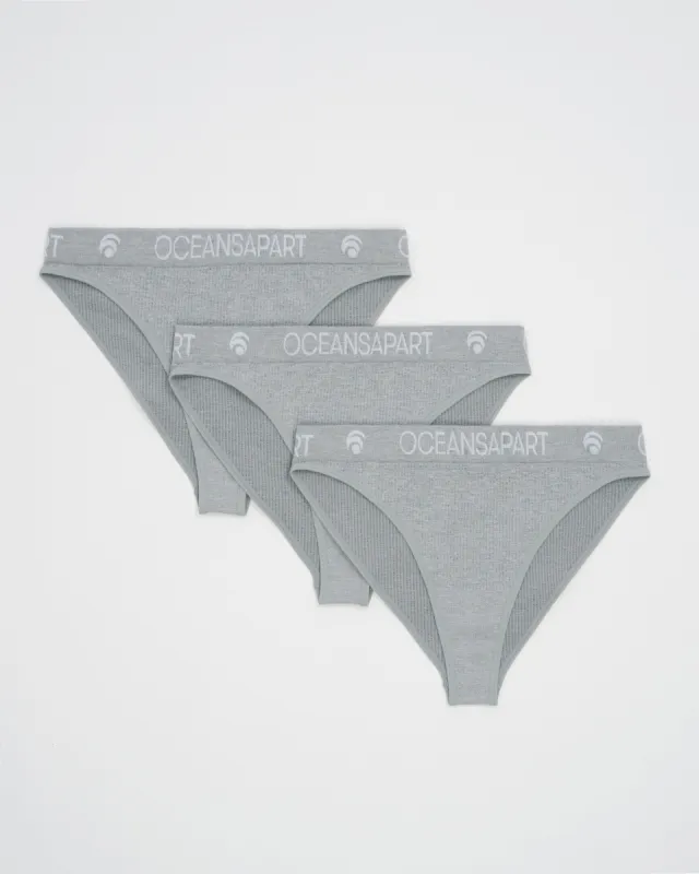 Ariel Seamless Brief Set Deluxe - Light Grey Melange sold by Oceansapart