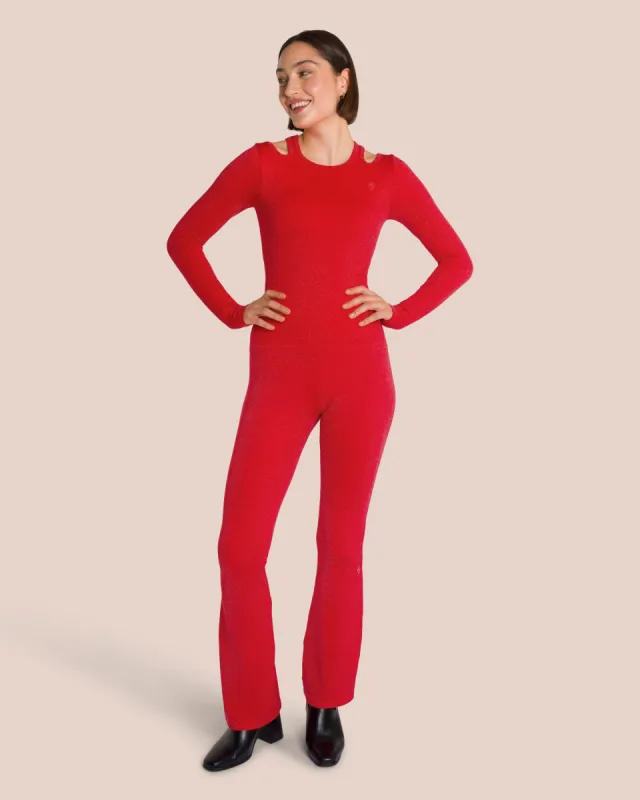 Stella Flared Longsleeve Set Tall - Candy Red sold by Oceansapart