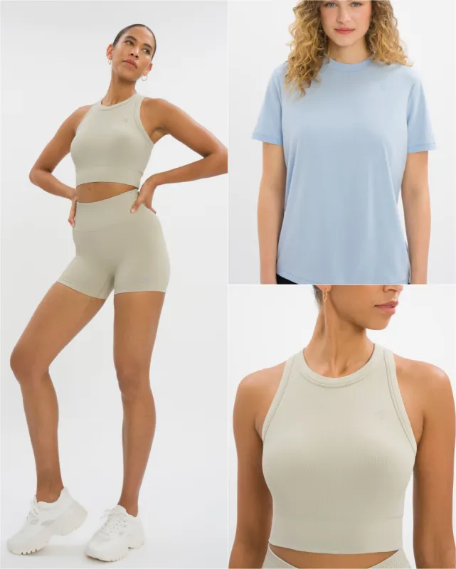 Staple T-Shirt Set Deluxe - Dove Grey & Light Serenity Blue sold by Oceansapart